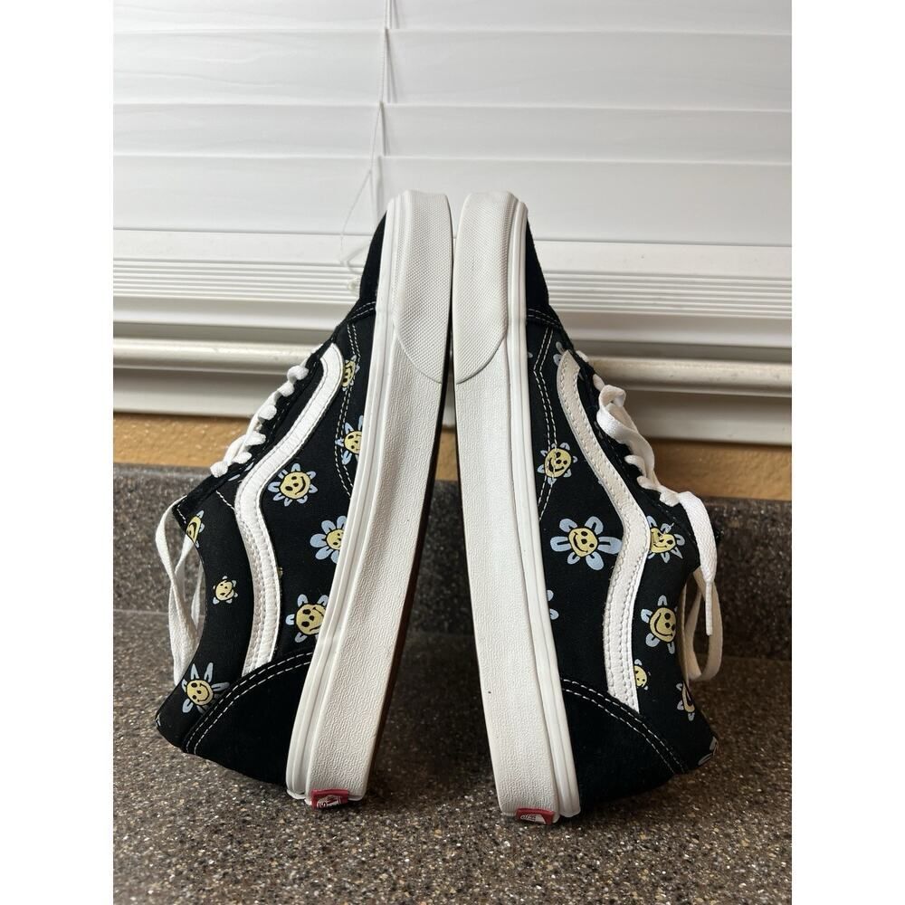 VANS Trippy Grin Floral Suede Canvas Skate Shoes Women's 11 Low Lace Up Mens 9.5